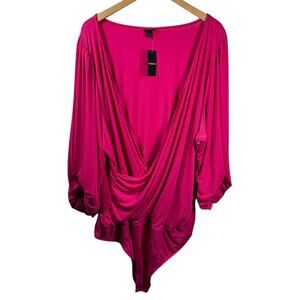 Torrid Body Suite Women 5X Plus Size NWT Pink Long Flow Sleeve 4116514 Career